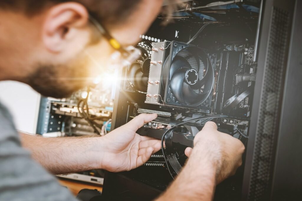 IT support engineer at work